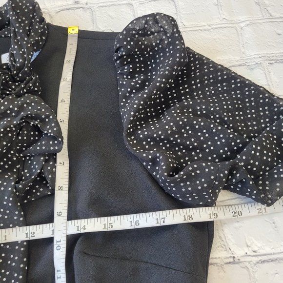 Calvin Klein black blouson style sleeve midi dress size 12 - Picture 5 of 13